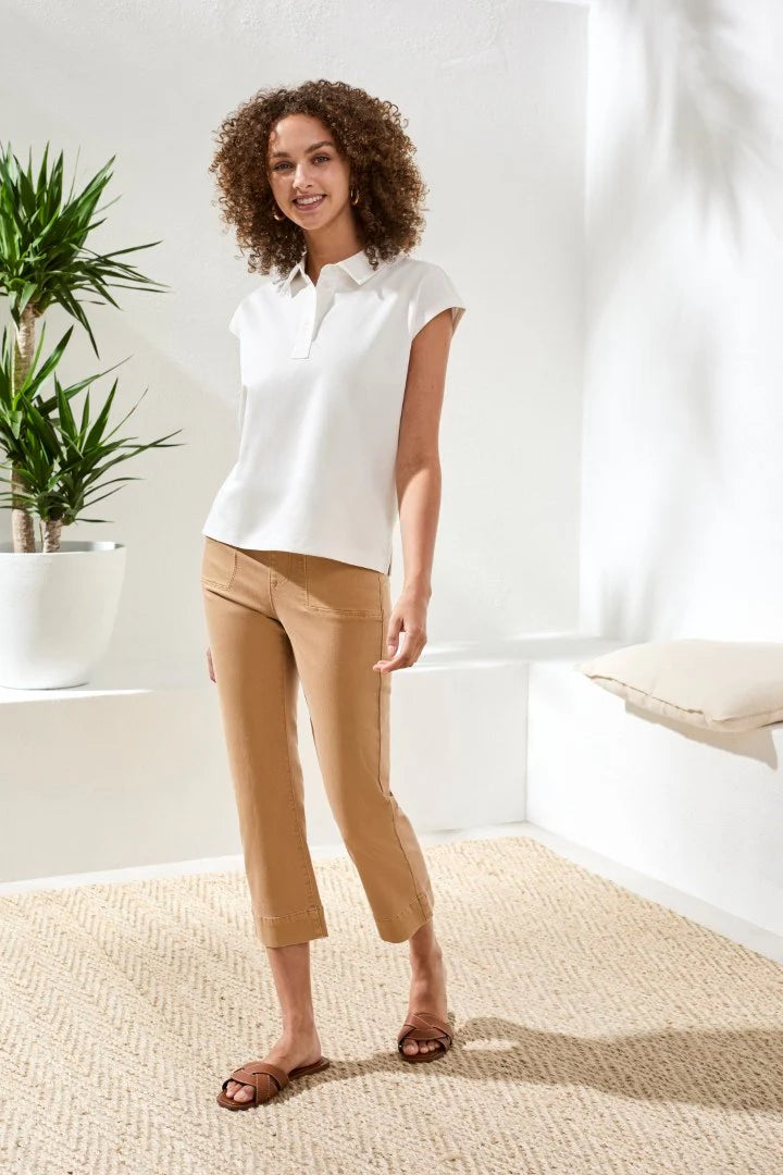 Pull On 5 Pocket Kick Flare Capri