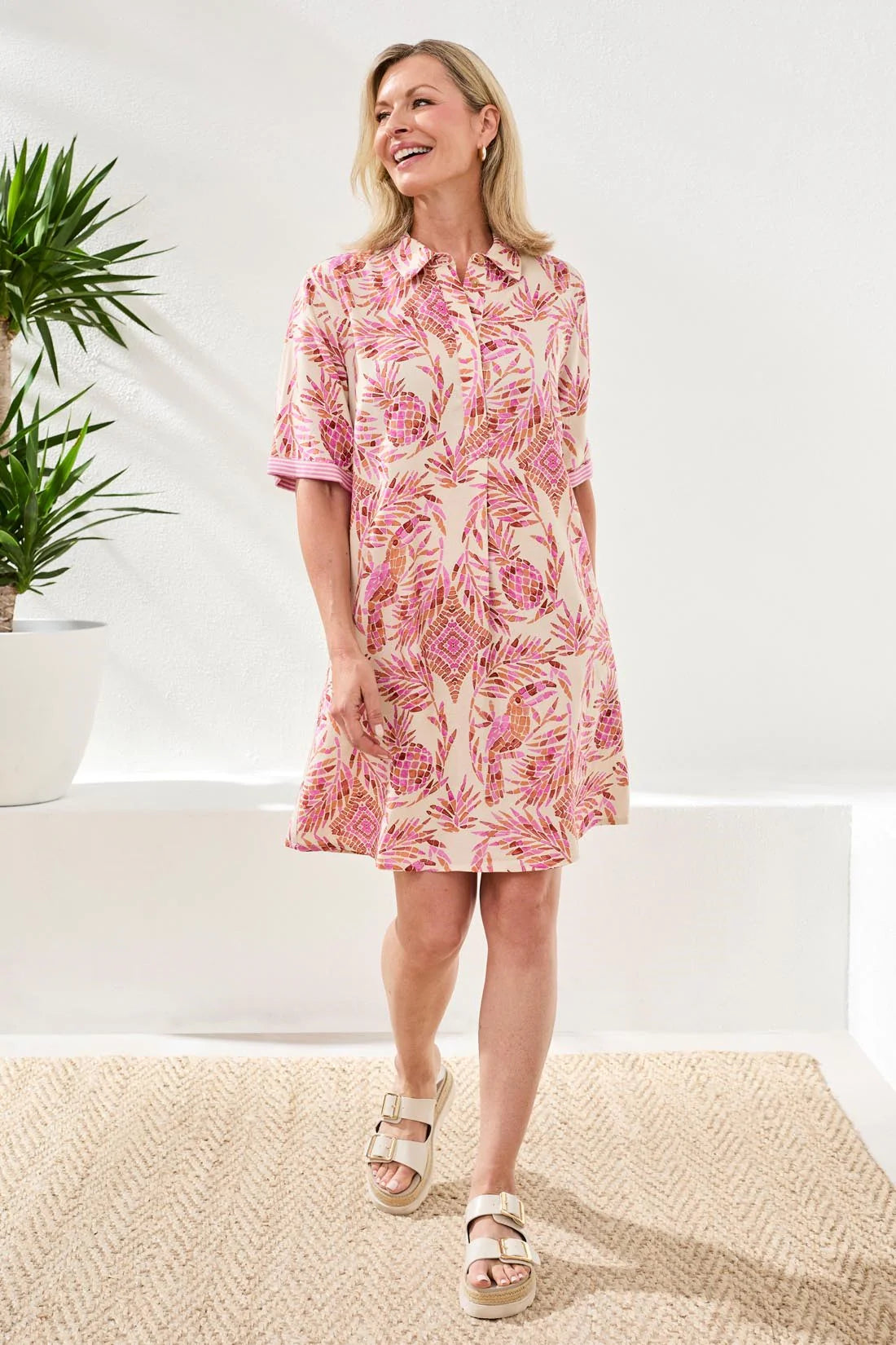 1/2 Sleeve Print Dress