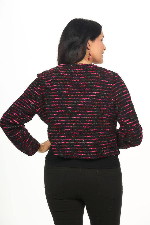 Long Sleeve Tweed Knit Jacket