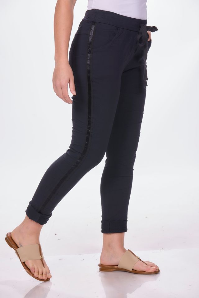 Pull on Side Ribbon Jeggings