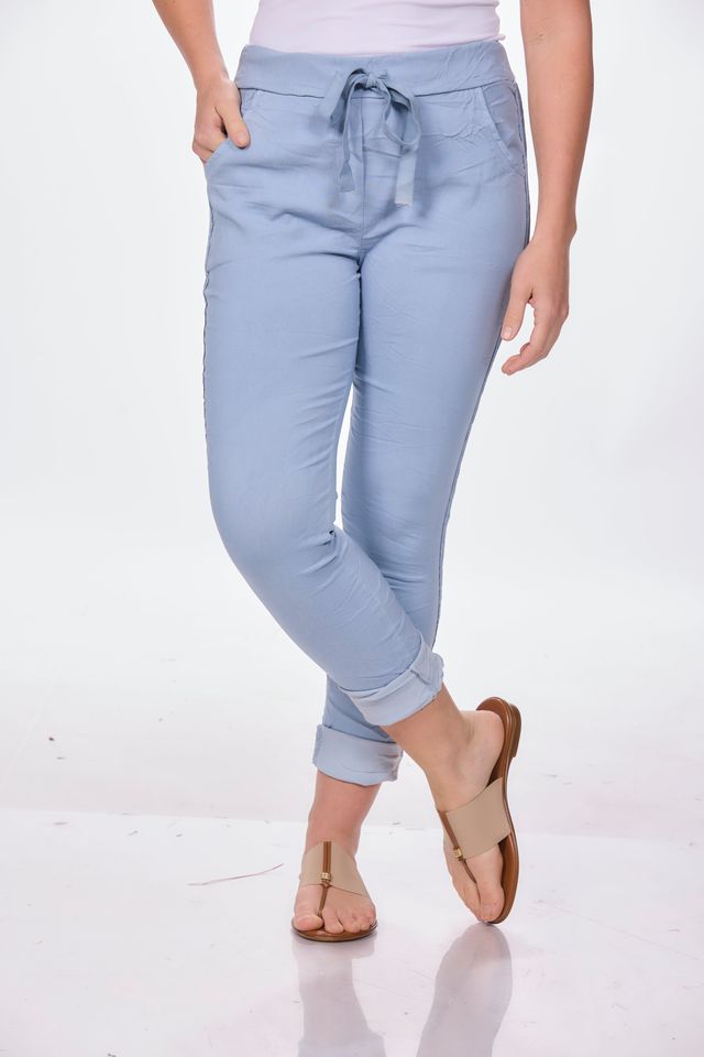 Pull on Side Ribbon Jeggings