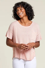 Short Sleeve Crew Neck Top with Pocket