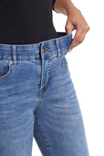 Image of Tribal Dark Vintage Sophia 5 Pocket Curvy Straight Jean Pant view of waistband