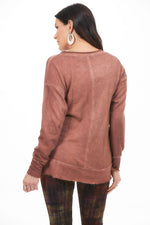 Back View Image of M.Rena Paprika french terry Tunic. French Terry Tunic