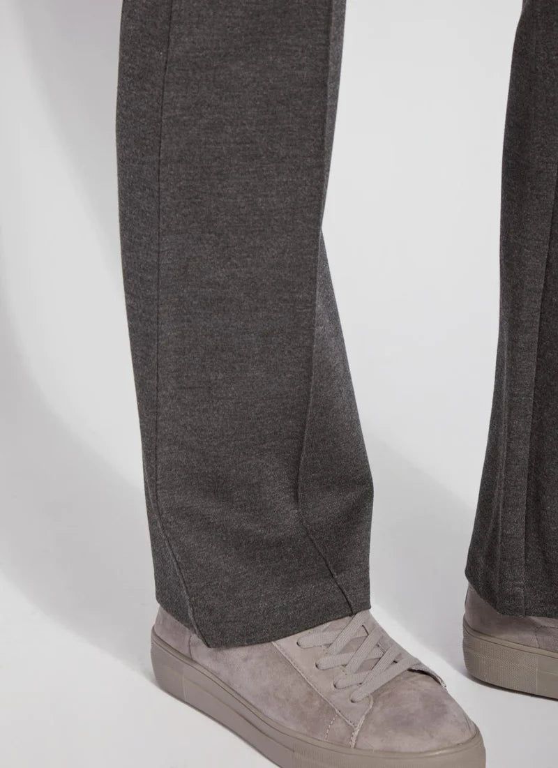 Bottom View Close Up Image of Lysse Charcoal fit and flare, 4 way stretch., Elysse Wide Leg Pant