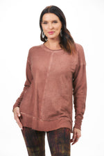 Front View Image of M.Rena Paprika  french terry Tunic. French Terry Tunic