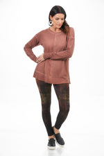 Full Body  View Image of M.Rena Paprika french terry Tunic. French Terry Tunic