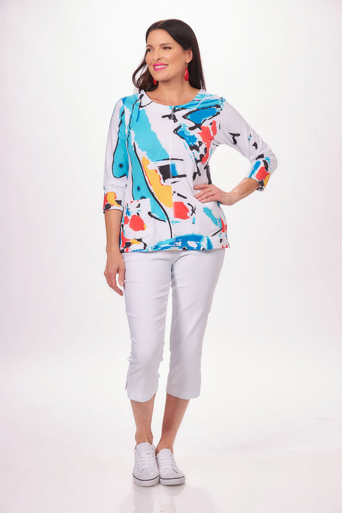 Arden Print Top with Pockets