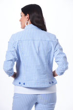 Long Sleeve Button Front Seersucker Jacket