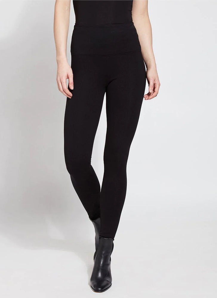 Front View Image of Lysse Black legging with concealed signature waistband. Signature Center Seam