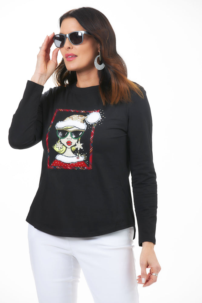 image of woman in fashionable ugly sweater for christmas and holiday parties