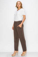 Front View Image of Patchington Umber ankle pant . Pull On Felica Pant 