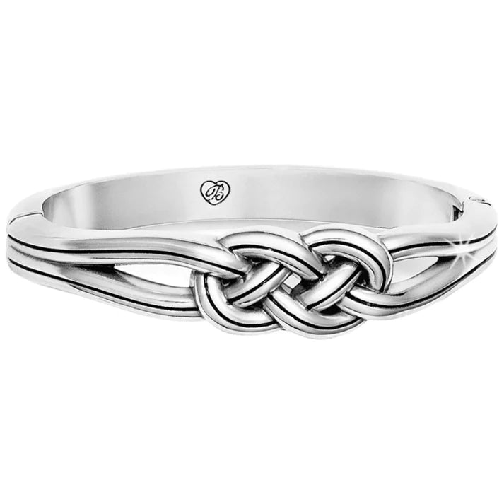 Front image of Brighton Interlok hinged Bangle. Silver brighton bracelet. 