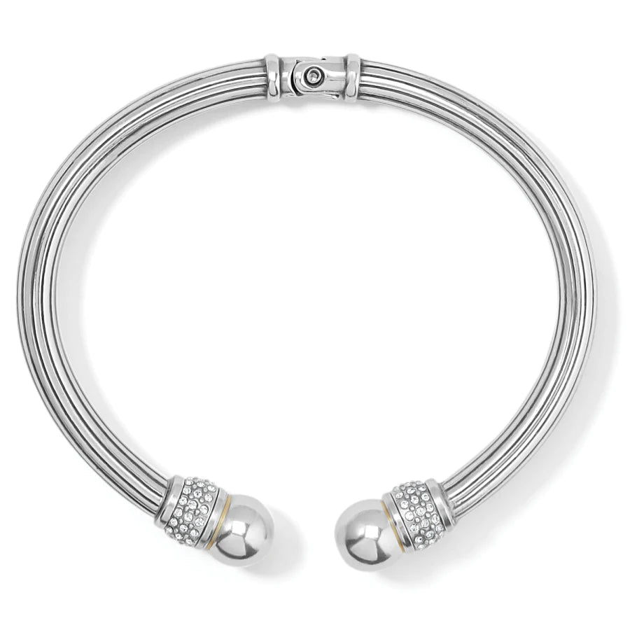 Top image of Brighton Meridian Open Hinged Bangle. Silver brighton bracelet. 