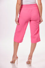 Back image of lulu b pull on culotte. Hot pink pull on capri. 