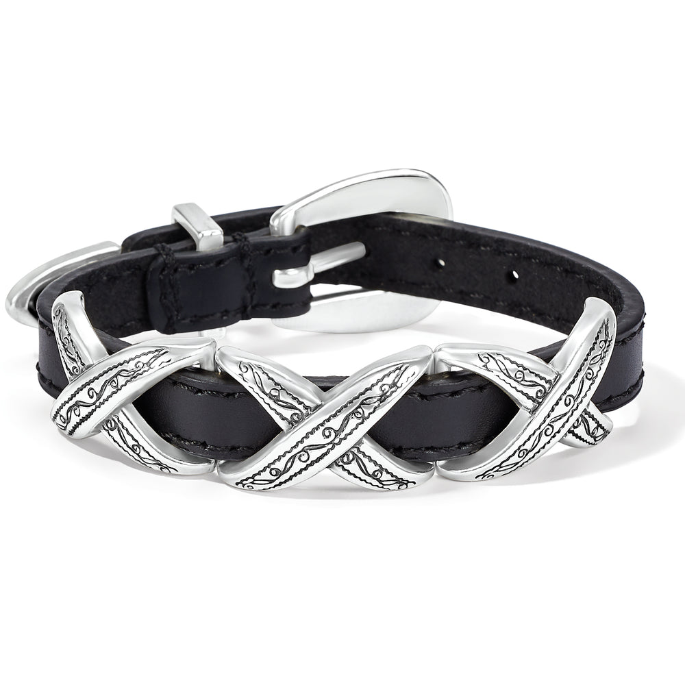 Kriss Kross Etched Bandit Bracelet. Brighton black bracelet. 