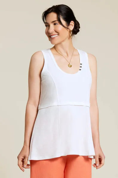 Sleeveless Top with Buttons